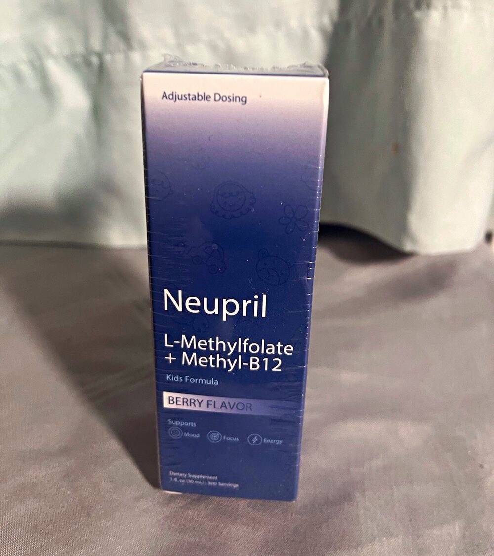 Neupril L-Methylfolate + Methyl-B12 Kids Berry Drops 1 fl oz Vegan GMO-Free